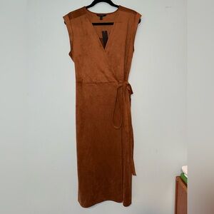 Banana Republic Sleeveless Wrap Midi Dress in Chestnut Size 10